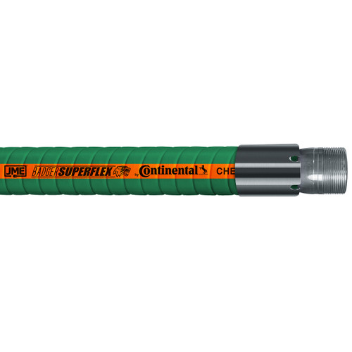 BadgerFlex C-Series 1 in. Chemical Transfer Hose w/ Stainless Steel Male NPT Ends, 200 PSI