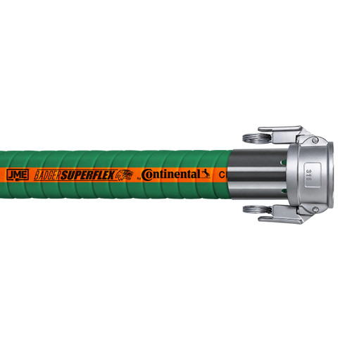 BadgerFlex C-Series 1 1/2 in. Chemical Transfer Hose w/ Stainless Steel Part C Female Couplers, 200 PSI