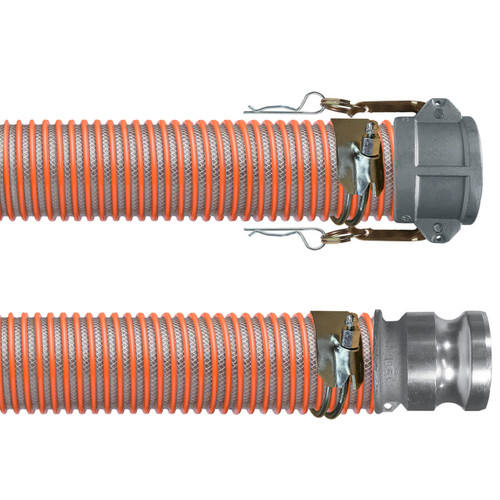 BadgerFlex Heavy Duty Water SD 8 in. PVC Suction & Discharge Hose w/ Aluminum C Female Coupler x Part E Male Adapter Ends