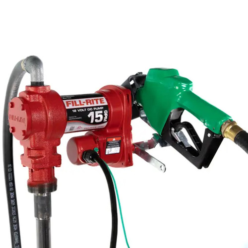 Fill-Rite TUFR1210HA1 12V DC Fuel Transfer Pump w/ Diesel Nozzle - 15 GPM