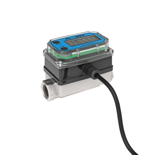 GPIFlomec G2S-05-N-42 1/2 in. NPT Industrial Stainless Steel Turbine Flow Meter w/ LCD Display, Pulse Out, 4-20mA