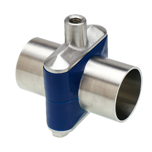 Campbell Fittings HM-100P-304ZP Zero Puddle Blue Silicone Drain Stainless Steel Hang Mount - 3/8 in. Thread, 1 in. Pipe