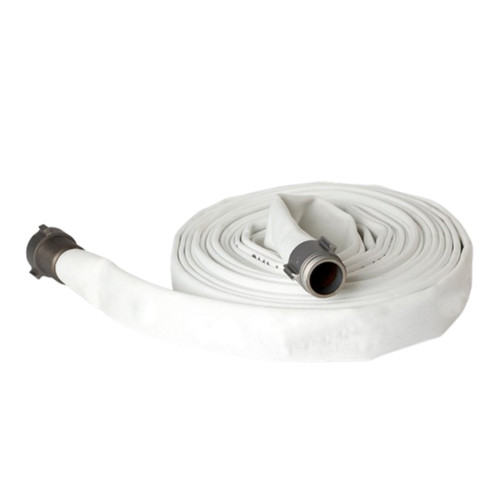 Snap-Tite ISJ ISJ25X100W25N 2 1/2 in. Polyester Single Jacket EPDM Rubber Lined Fire Hose w/ NH Aluminum Ends - 100 ft., White (Uncoated)