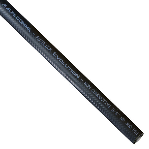 Kuriyama Alfagomma 1/4 in. x 600 ft. Autolock Braided Push-On Hose - Black - Hose Only