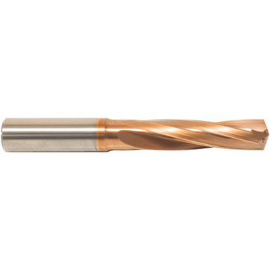 5.1 mm Dia. x 1/4" Shank x 1-3/16" Flute Length " OAL, 3xD, 135 Degree, ZrCN, 2 Flute, External Coolant, Round Solid Carbide Drill Series/List #NG04 MT711443536