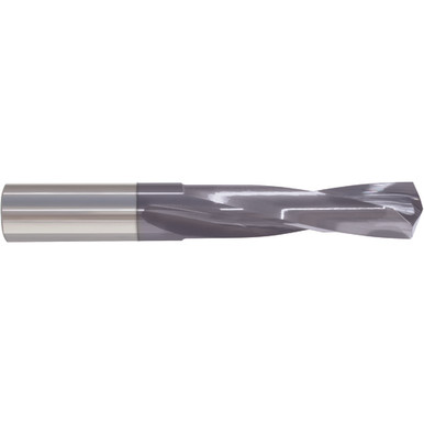 10.5 mm Dia. x 10.5 mm Shank x 51 mm Flute Length x 86 mm OAL, Screw Machine, 135 Degree, AlTiN, 2 Flute, External Coolant, Round Solid Carbide Drill Series/List #5375T MT1393028
