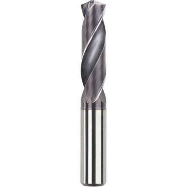 5/32" Dia. x 6 mm Shank x 24 mm Flute Length x 66 mm OAL, 3xD, 140 Degree, TiAlN, 2 Flute, Coolant Thru, Round Solid Carbide Drill Series/List #5601 MT9398734