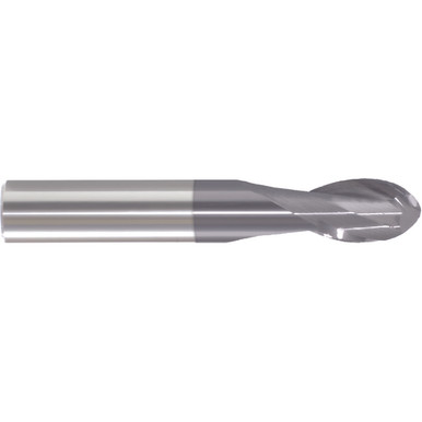 15/64" Dia. x 1/8" Shank x 7/16" DOC x 1-1/2" OAL, Carbide AlTiN, 2 Flute, Ballnose End Mill Series/List #5974T MT3292375