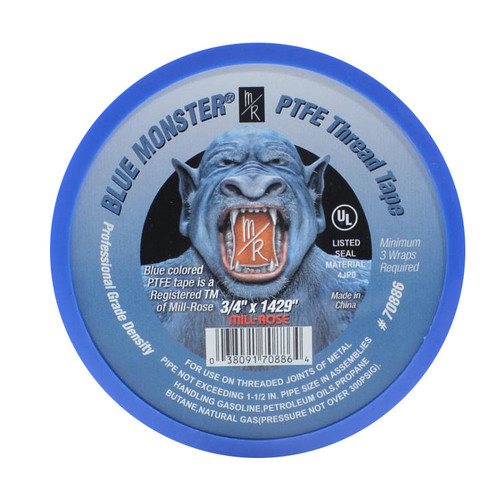 Mill-Rose Blue Monster 3/4 in. PTFE Tape – 1,429 in. Roll
