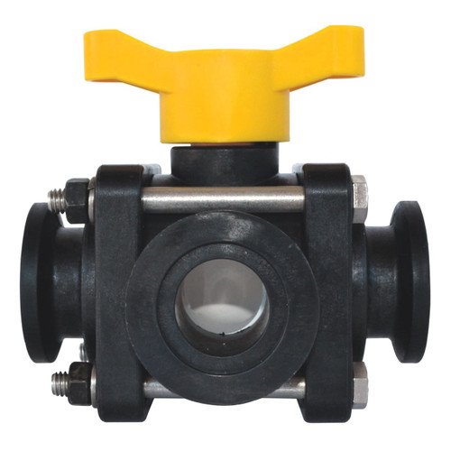 TerreMax MV100SL 1 in. Flange 150 PSI 3 Way Side Load Ball Valve