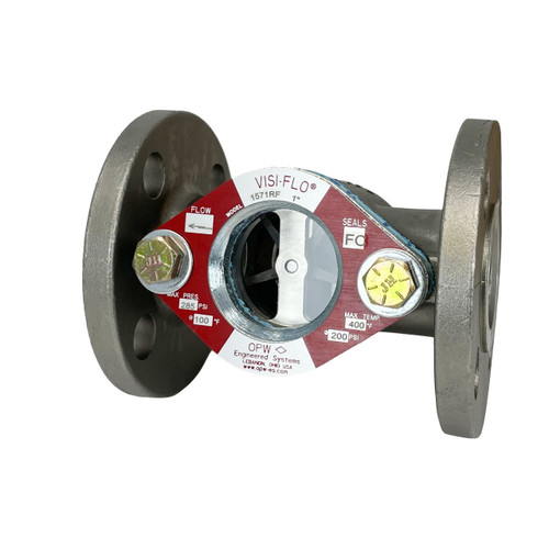 OPW VISI-FLO 1500 4 in. ANSI 150 lb. Flange 316 Stainless Steel Sight Flow Indicator w/ Nitrile Seal - Propeller