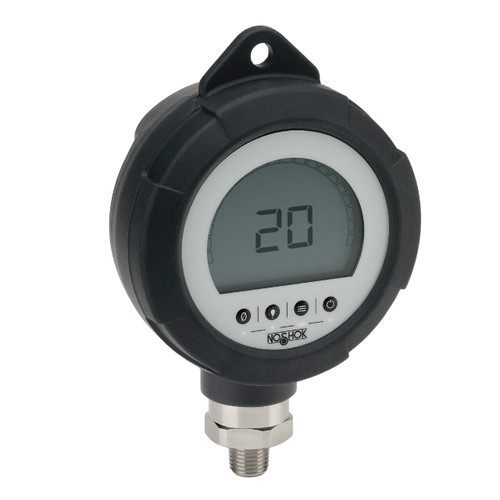 NOSHOK PGE20 Digital Gauge W/ Rubber Case Protector 1/4 in. Male NPT 0 to 1000 PSI