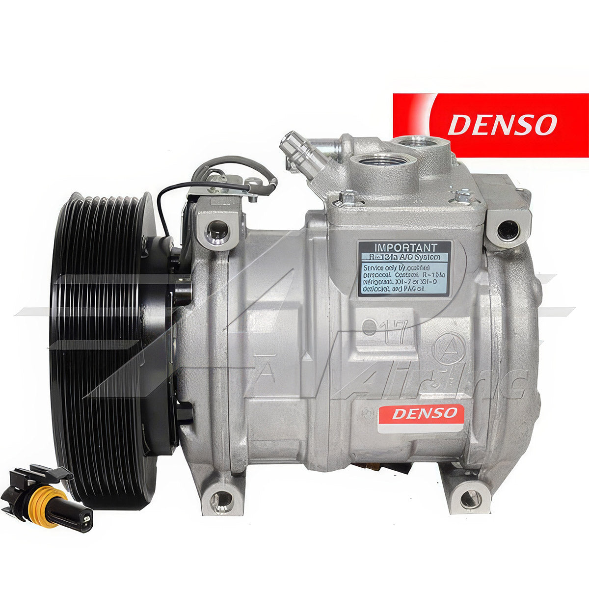 OEM Denso Compressor 10PA17C - 146mm, 8 Groove Clutch, 12V - With Manifold for John Deere