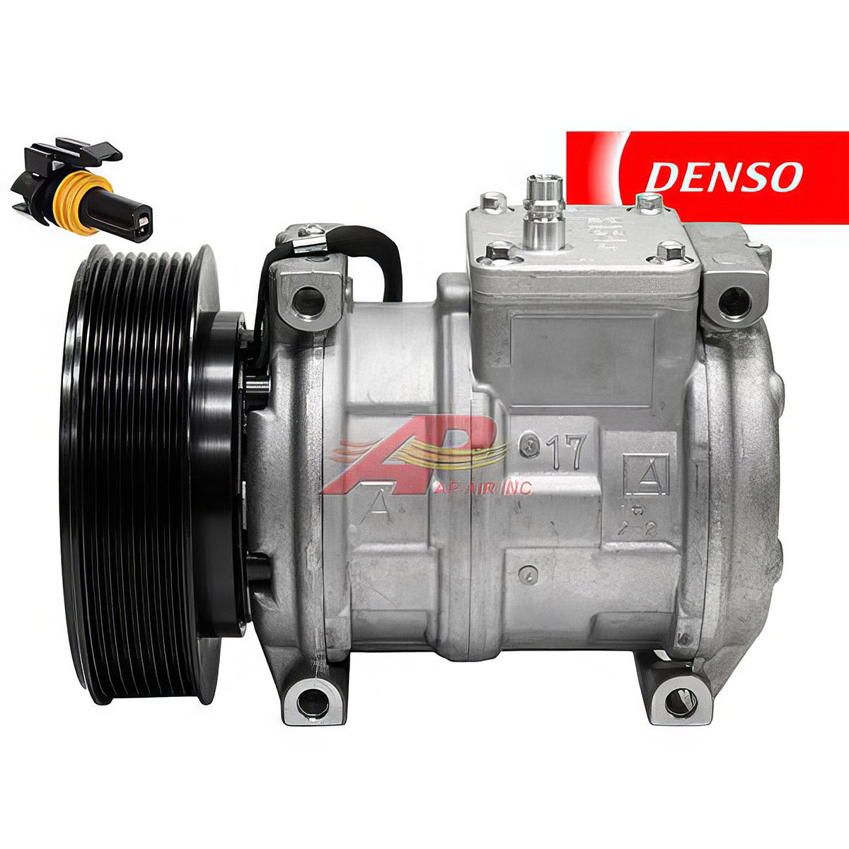 Original Denso Body 10PA17C Compressor With 8 Groove Clutch 24 Volt for John Deere