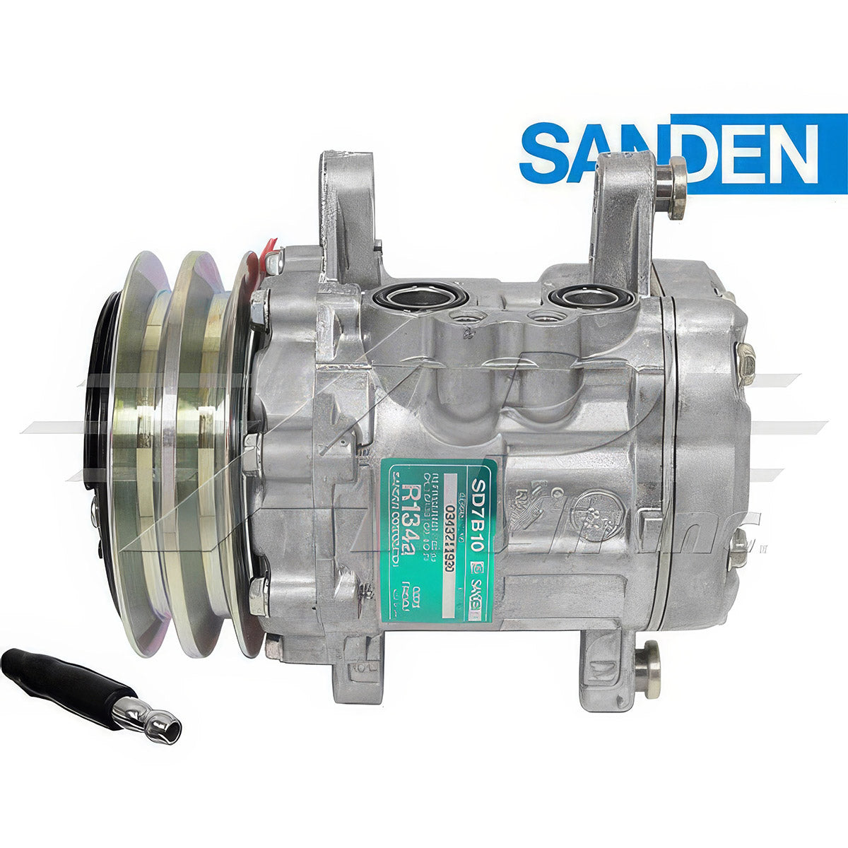 OEM Sanden Compressor SD7B10 - 115mm, 2 Groove Clutch, 12V for JCB & Deutz