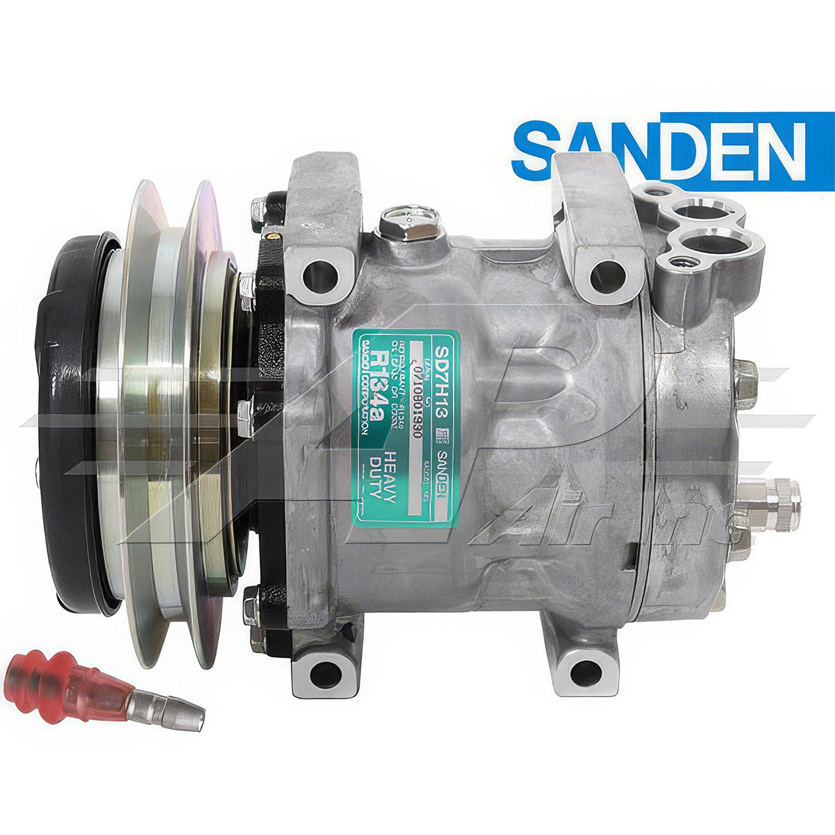 OEM Sanden Compressor SD7H13 - 146mm, 1 Groove Clutch 24V for Kobelco & Ford/New Holland