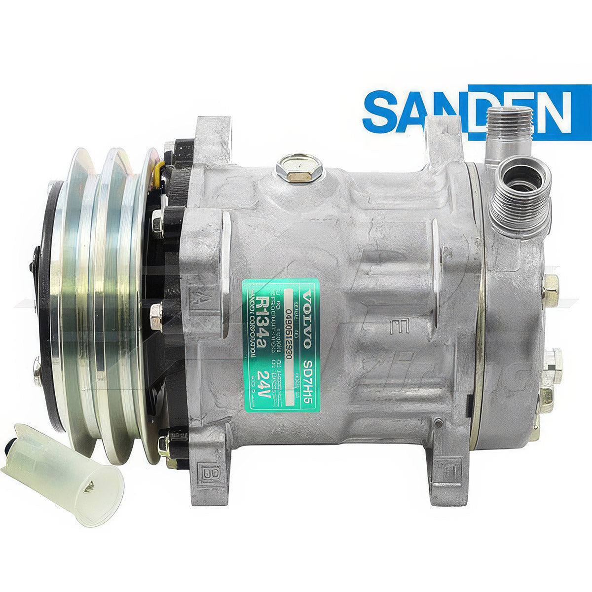 Original Sanden SD7H15, 5 1/4" 2 Groove Clutch, Vertical 8 & 10 O-Ring for Volvo