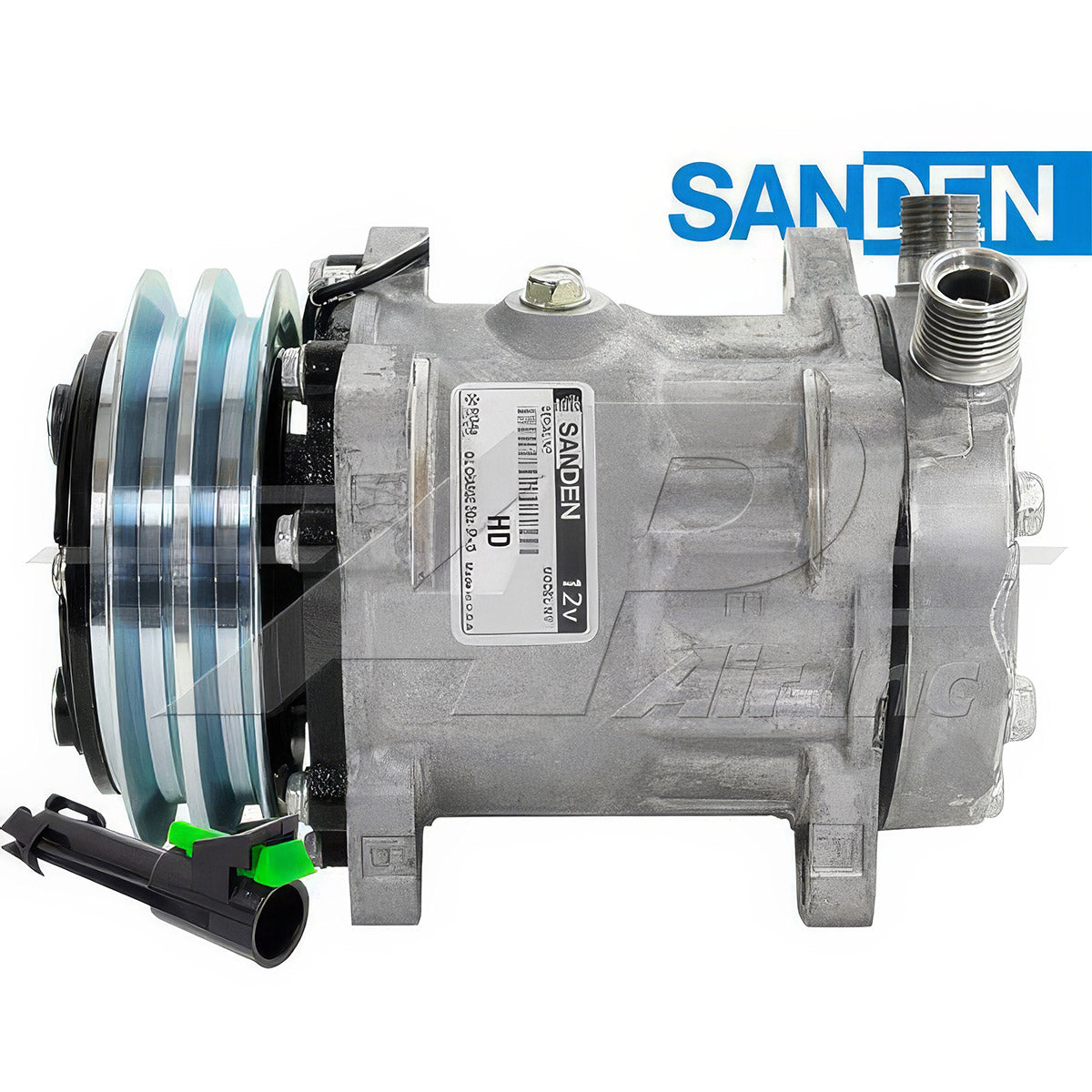 OEM Sanden Compressor SD7H15 - 125mm, 2 Groove Clutch, 12V for JCB & Volvo