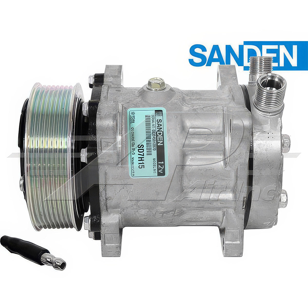 Original Sanden SD7H15, 4.7" Serpentine Clutch, Vertical 8 And 10 O-Ring for Ford/New Holland & Case IH