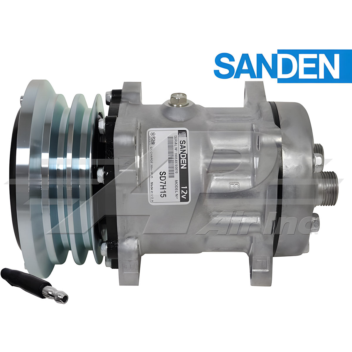 Sanden Compressor SD7H15 - 132mm, 2 Groove Clutch 12V for Ford/New Holland & Massey Ferguson