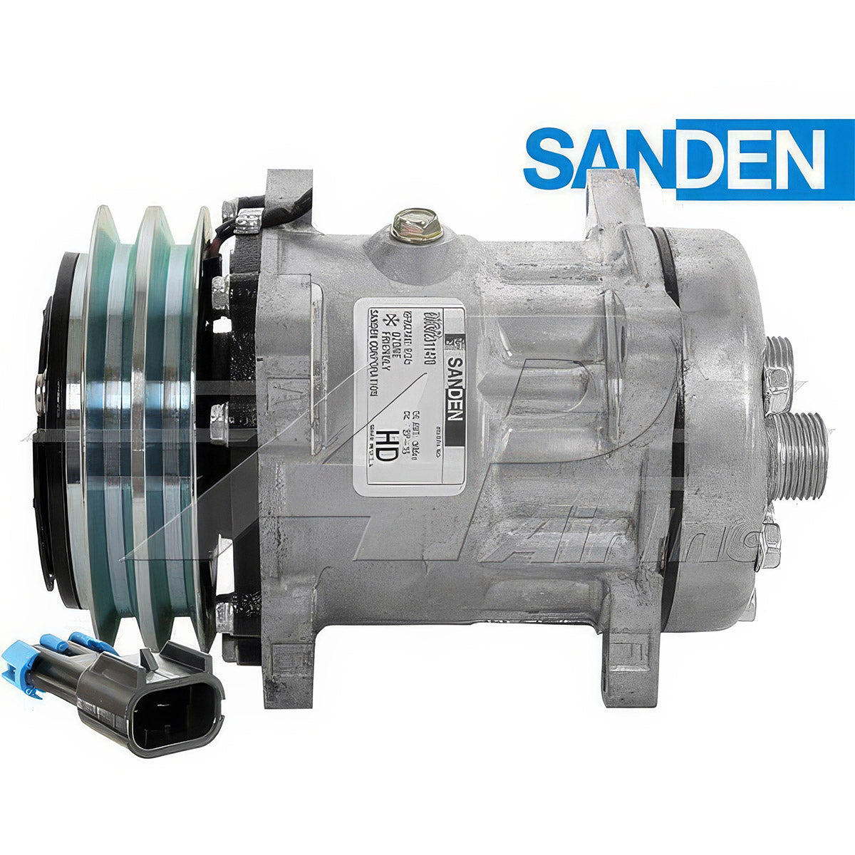 OEM Sanden Compressor SD7H15HD - 132mm, 2 Groove Heavy-Duty Clutch 12V for Ford/New Holland