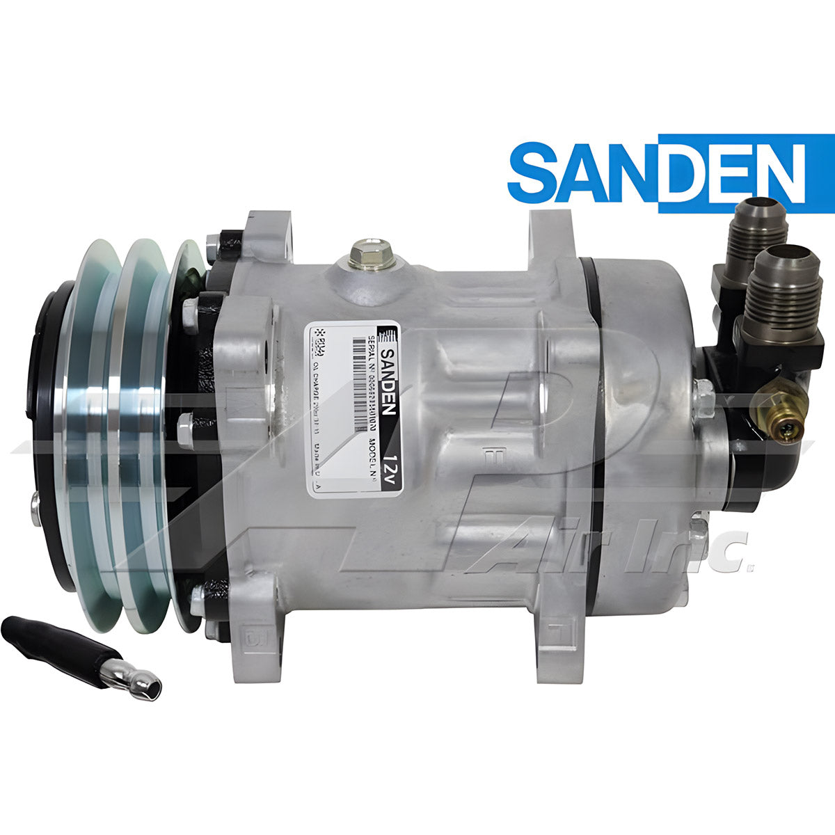 OEM Sanden SD7H15, Flx7, 5 1/4", 2 Groove Clutch, Vertical 8 And 10 Flare for Case IH