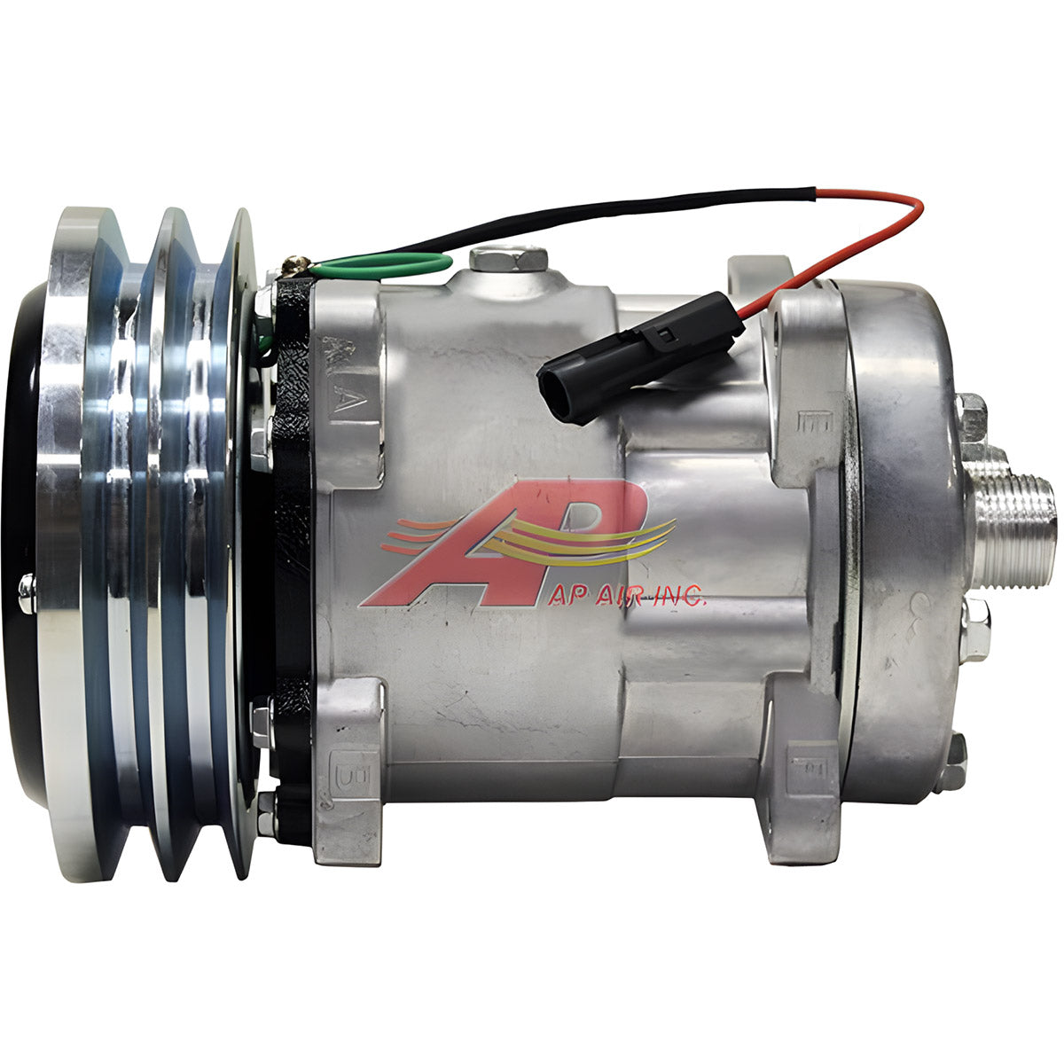 SD7H15HD, 6" 2 Groove Clutch, 24V, Horizontal Tube O-Ring for Case IH & Ford/New Holland