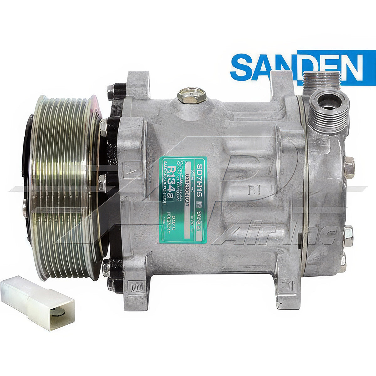 OEM Sanden Compressor SD7H15 - 119mm, 8 Groove Clutch 12V for Caterpillar & Claas
