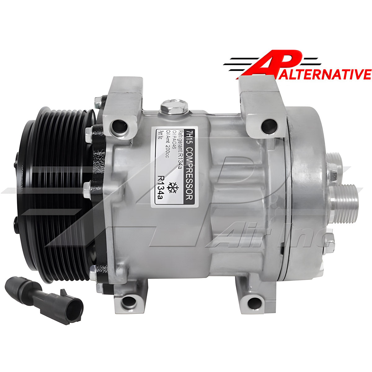 Sanden SD7H15, 4 11/16" 8 Groove Clutch, Tube O-Ring, 24 Volt for Case IH & Ford/New Holland