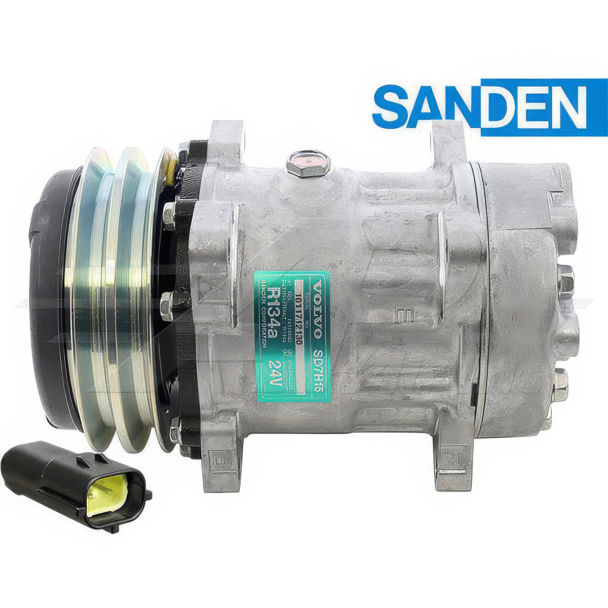 Original Sanden SD7H15 SHD, 5 3/16", 2 Groove Clutch, 24V for Volvo