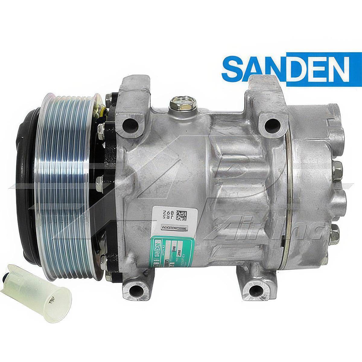 Original Sanden SD7H15, 5.4" 8 Groove Clutch, Direct Mount, Wz Head, 1 Wire 24 Volt for Volvo