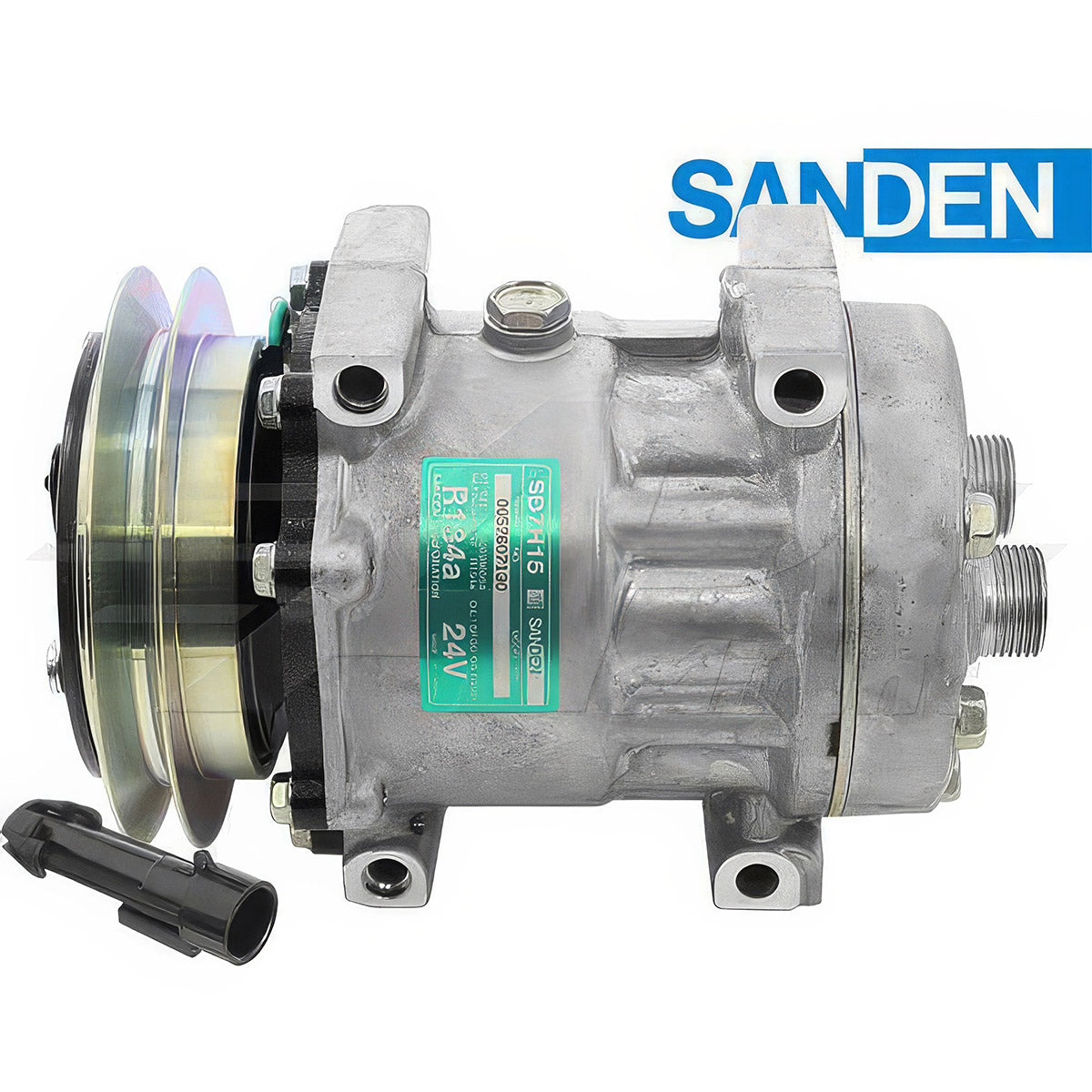 Original Sanden SD7H15, 5 1/4" Single Groove Clutch, Horizontal Tube O-Ring for Case IH