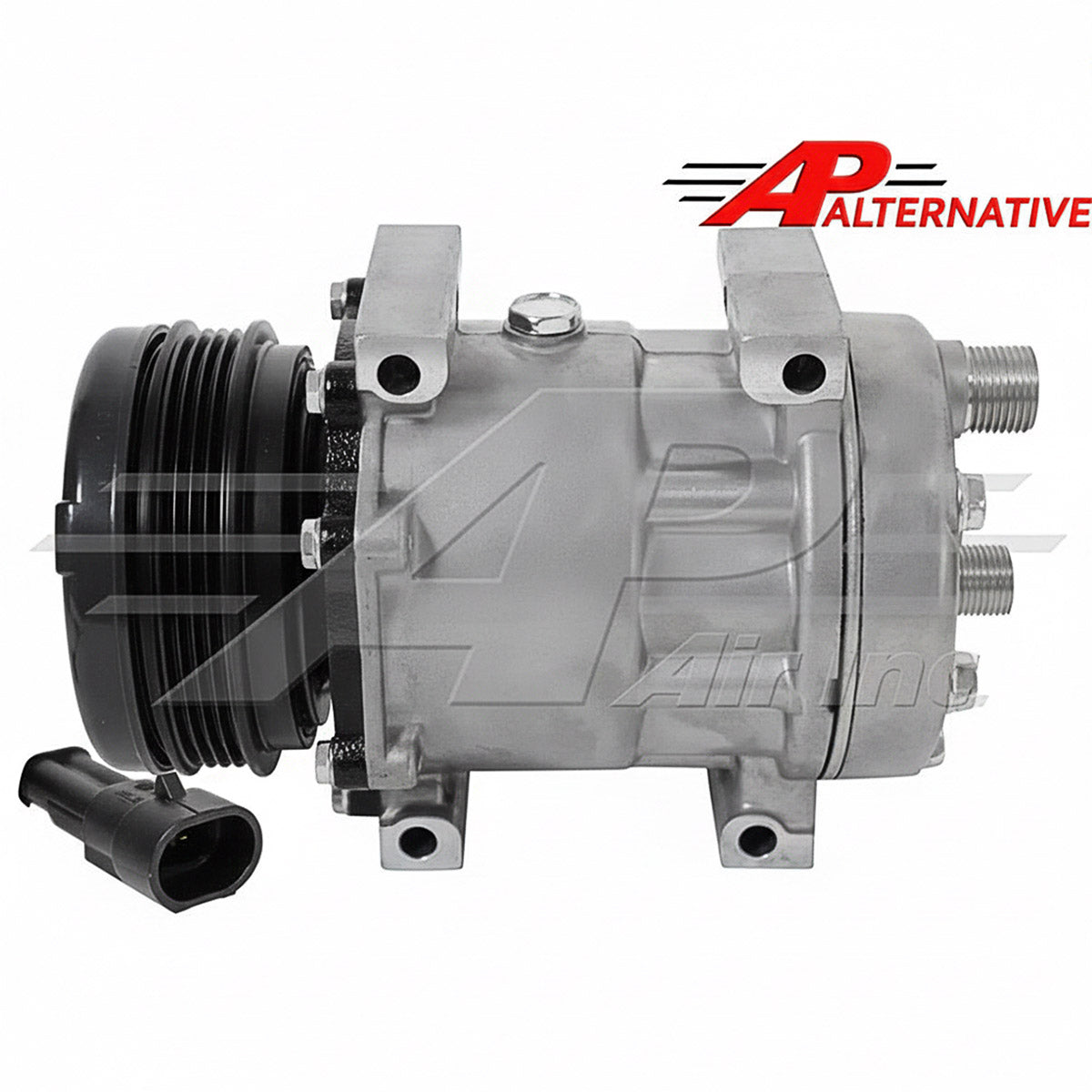 Sanden SD7H15, 4.84" 4 Groove Clutch, Direct Mount, Horizontal 8 And 10 O-Ring for Ford/New Holland & Case IH