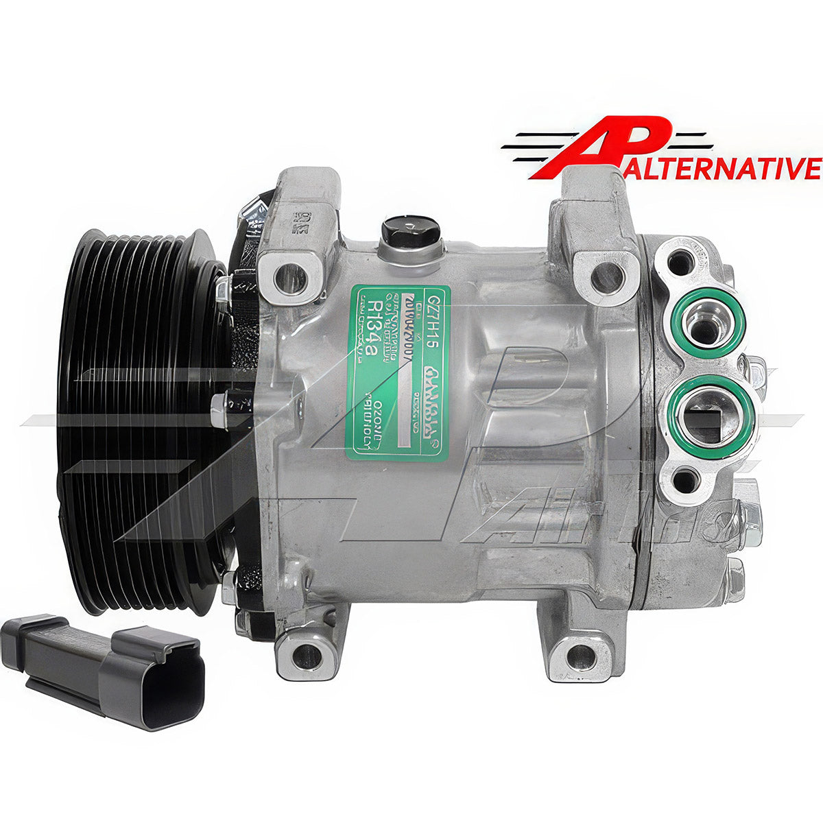 Alternative Sanden Compressor SD7H15 - 120mm, 8 Groove Clutch, 12V for JCB