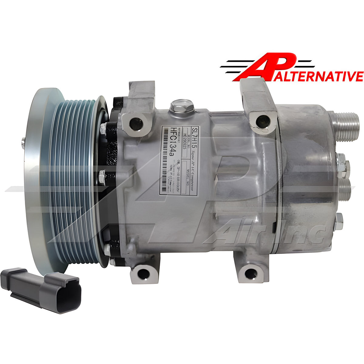 Alternative Sanden Compressor SD7H15 - 132mm, 8 Groove Clutch 12V for Caterpillar & Claas