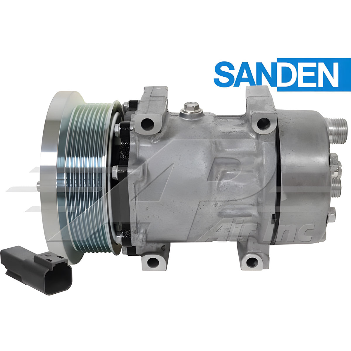OEM Sanden Compressor SD7H15 - 132mm, 8 Groove Clutch 12V for Caterpillar & Claas