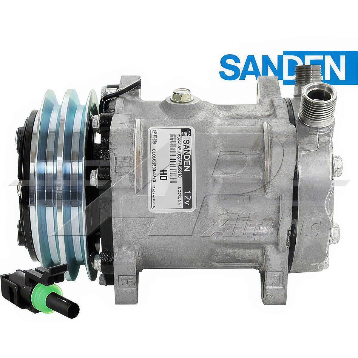 OEM Sanden Compressor SD7H15 - 132mm, 2 Groove Clutch, 12V for JCB & Massey Ferguson