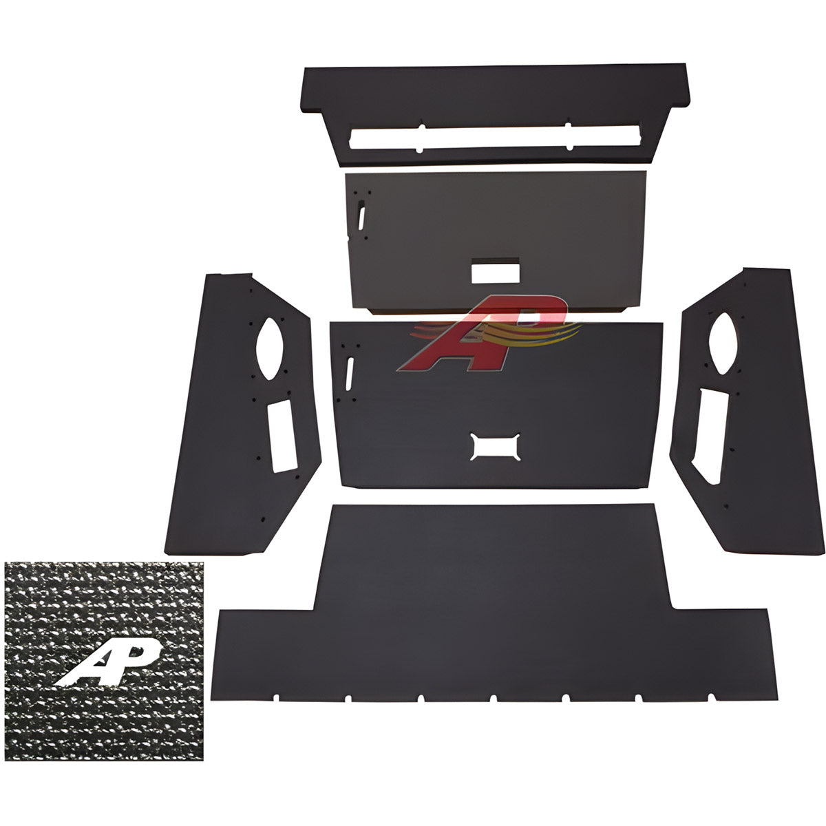 6 Piece Headliner - Black Basketweave for International 117632C4
