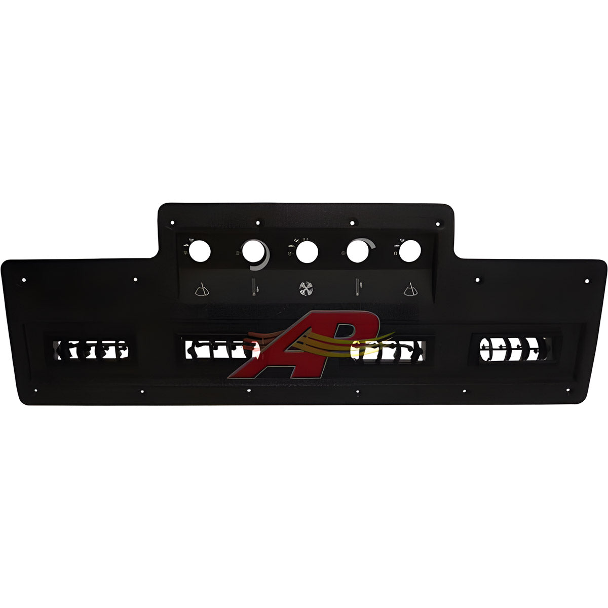Air Conditioning & Heat Control Panel Bezel for John Deere AH118028 - 4 Vents, Black