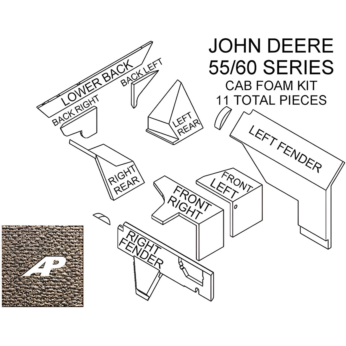 Lower Cab Kit - Multi Brown for John Deere RE155148