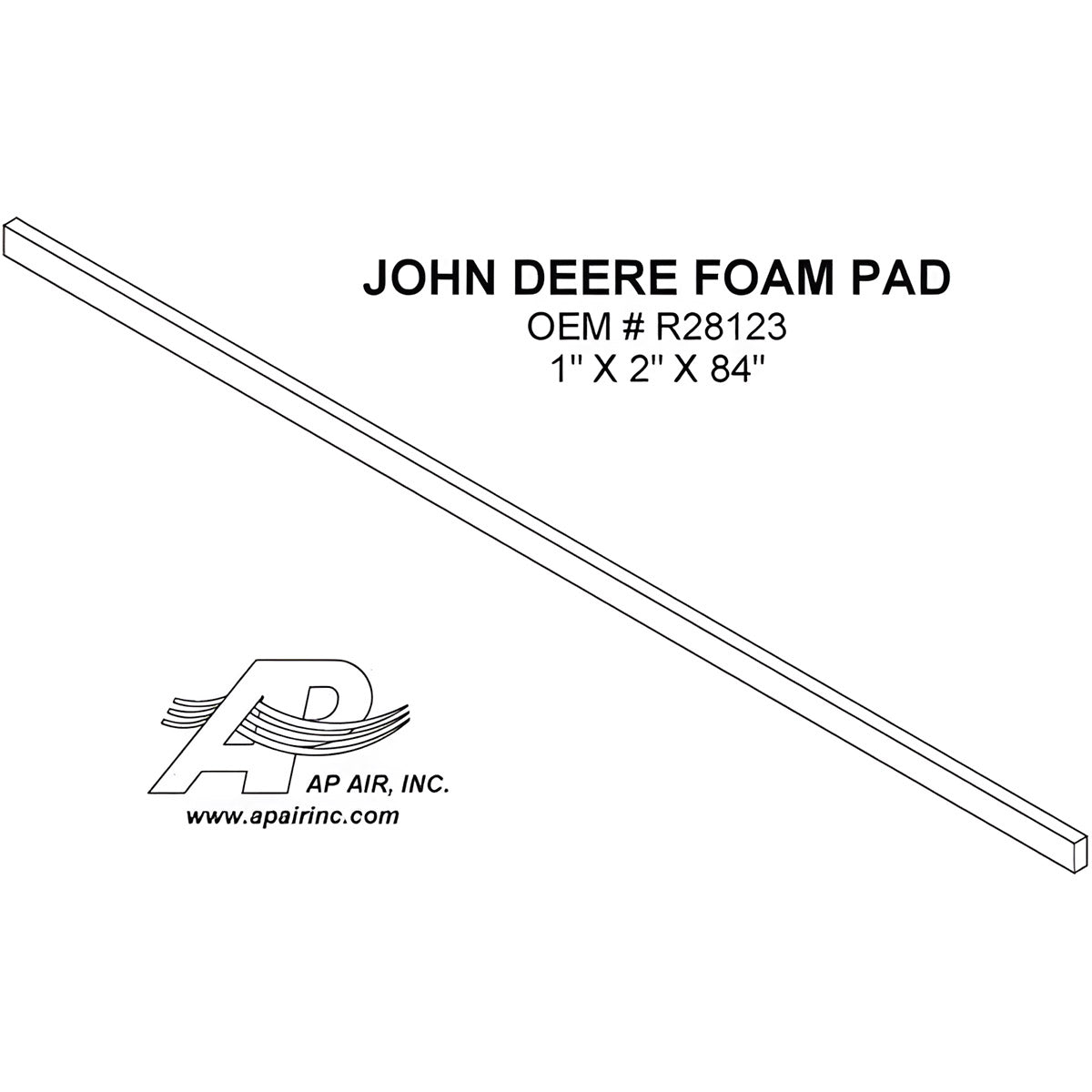 Foam Pad 1" X 2" X 84" for John Deere R28123