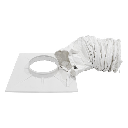 Badgerflex 16 in. Ceiling Panel Tile w/ Duct Hose & Belt Cuff Ends, White - 8 ft.