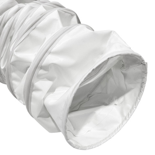 BadgerFlex 12 in. Silicone Duct Hose w/ Hoop Cuff, 14 oz., White - 25 ft.