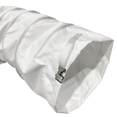 BadgerFlex 20 in. Silicone Duct Hose w/ Belt Cuff, 14 oz., White - 25 ft.