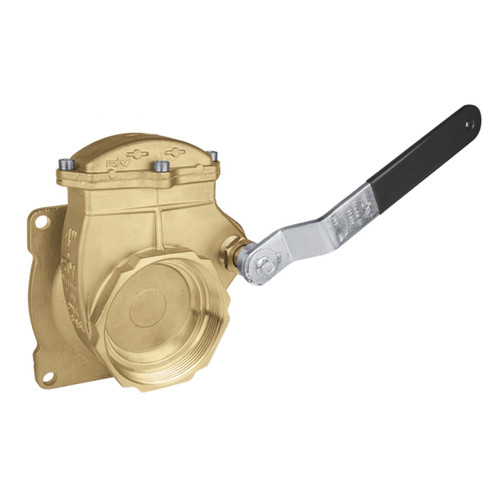 RIV Turchese 4 in. NPT Brass Lever Valve 4-Bolt Flange X FNPT 58 PSI