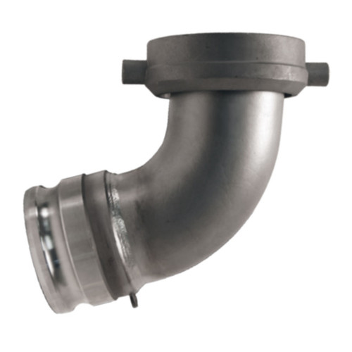 JME RTCA40 5 in. x 4 in. 316 Stainless Steel Railroad Tank Car Connection x Cam & Groove Style A Adapter Elbow