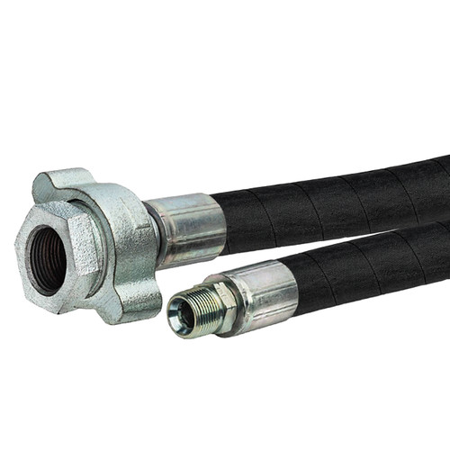 BadgerFlex 1/2 in. Steam Hose Assembly w/ Female x Male Crimped Ground Joint Ends - Black