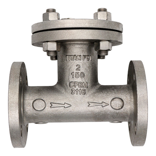 Titan Flow Control 4 in. Flange End Stainless Steel Tee Type Strainer