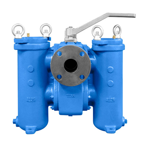Titan Flow Control DS695I0250 2 1/2 in. Duplex Basket Strainer, Flanged, Cast Iron - ASME Class 125