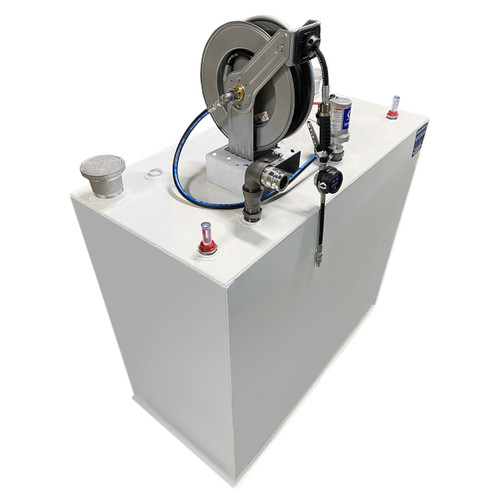 JME 500 Gallon Double Wall Tank w/ Graco 1/2 in. x 50 ft. Oil Hose Reel and Graco 3:1 Air Powered Piston Oil Pump - 7.8 GPM